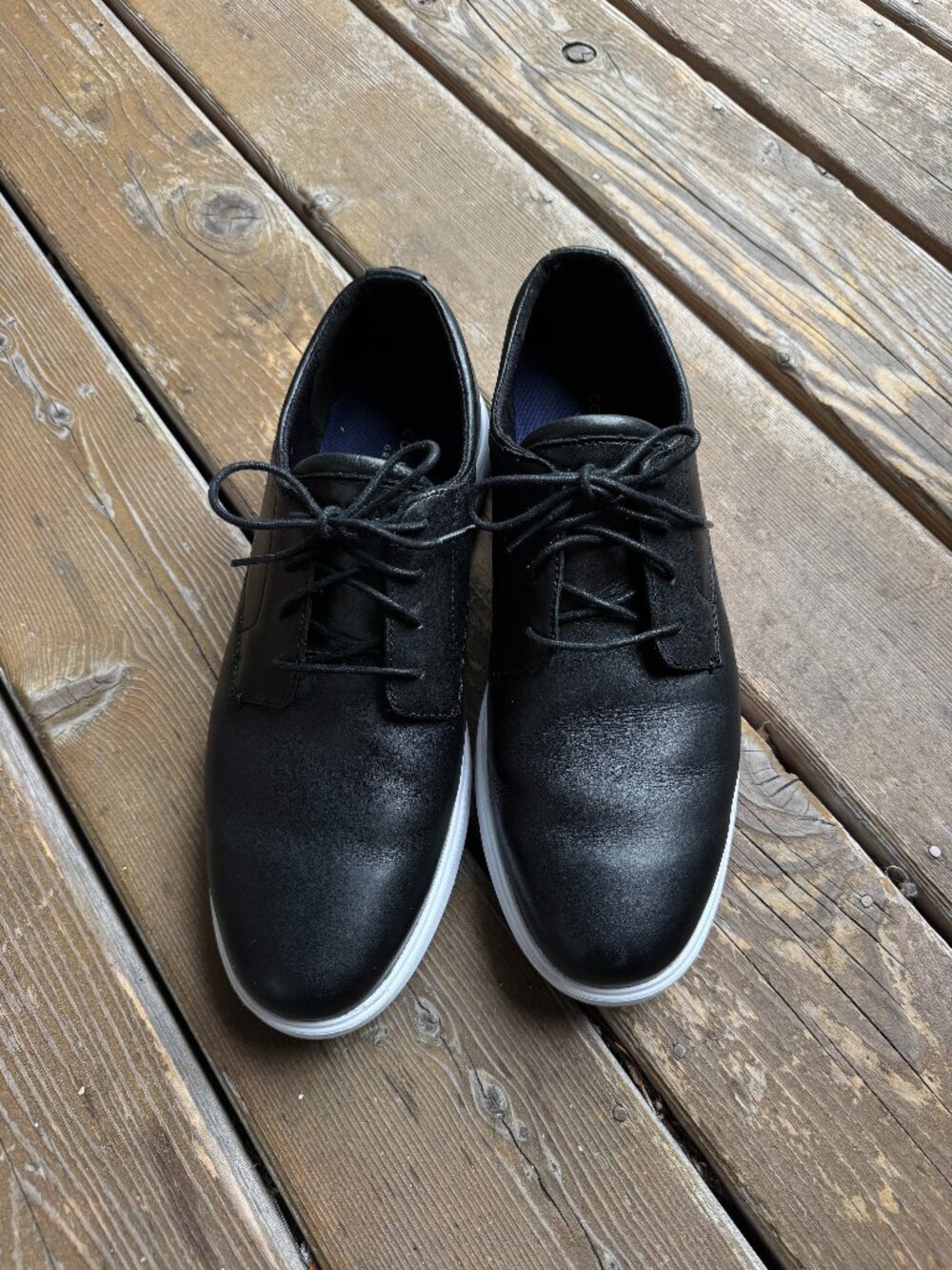 Cole Haan Black Leather Grand Plus Lace Essex Wedge Oxford C28729 Mens Sz 11.5 M